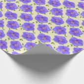 Botanische blauwe geraniumventilator cadeaupapier (Hoek)
