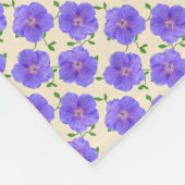 Botanische blauwe geraniumventilator fleece deken (Hoek)