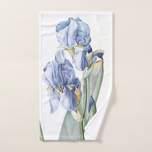 Botanische blauwe Iris Flowers Art Bath Towel Set Bad Handdoek (Handdoek)