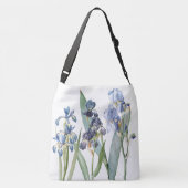  botanische blauwe Iris Flowers Canvas tas (Achterkant)