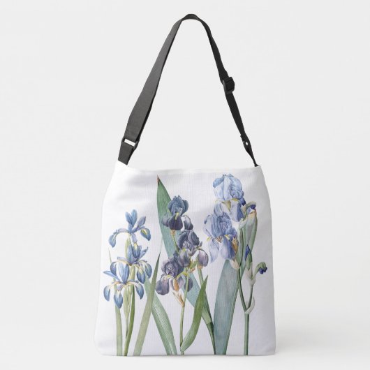  botanische blauwe Iris Flowers Canvas tas (Achterkant)
