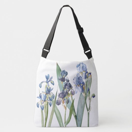  botanische blauwe Iris Flowers Canvas tas (Voorkant)
