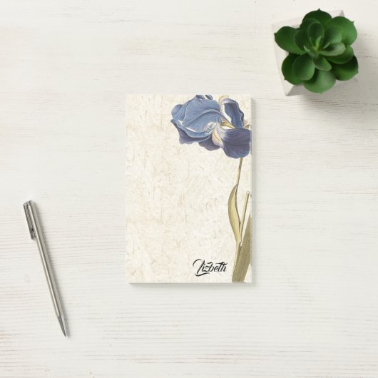 botanische blauwe irisbloem Hij merkt op Post-it® Notes (Kantoor)