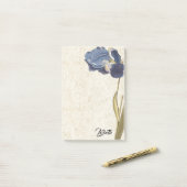 botanische blauwe irisbloem Hij merkt op Post-it® Notes (Op bureau)