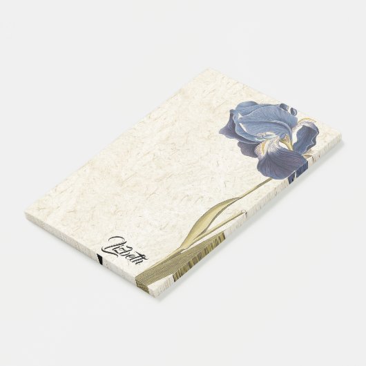 botanische blauwe irisbloem Hij merkt op Post-it® Notes (Schuin)