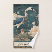  botanische blauwe kraan, aanpasbaar bad handdoek (Handdoek)
