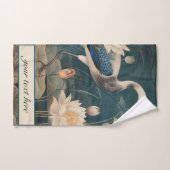  botanische blauwe kraan, aanpasbaar bad handdoek (Handdoek)