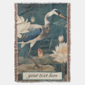  botanische blauwe kraan aanpasbaar deken (Voorkant Verticaal)