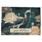  botanische blauwe kraan aanpasbaar groot cadeauzakje (Achterkant)