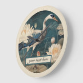  botanische blauwe kraan aanpasbaar grote klok (Hoek)