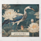  botanische blauwe kraan aanpasbaar likeurfles etiket (Enkel label)