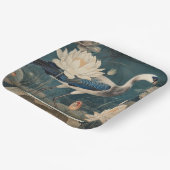  botanische blauwe kraan aanpasbaar papieren bordje (Gebogen)