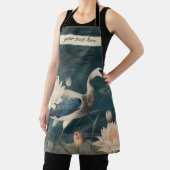  botanische blauwe kraan aanpasbaar schort (Insitu)