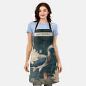  botanische blauwe kraan aanpasbaar schort (Gedragen)