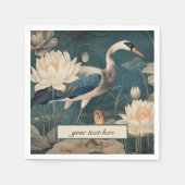  botanische blauwe kraan aanpasbaar servet (Voorkant)