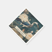  botanische blauwe kraan aanpasbaar servet (Hoek)