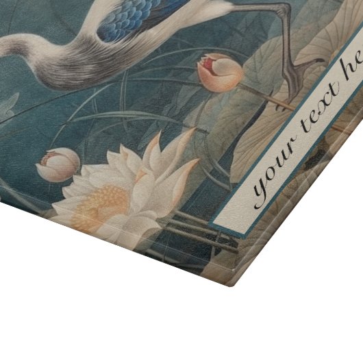  botanische blauwe kraan aanpasbaar snijplank (Hoek)