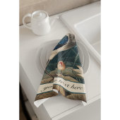  Botanische blauwe kraan aanpasbaar Theedoek