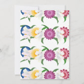 Botanische blauwe Paarse Rozen Save The Date (Achterkant)