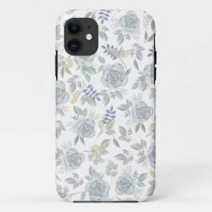 Botanische blauwe Rozen Waterverf Floral Patroon Case-Mate iPhone Case