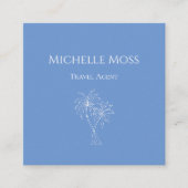 Botanische blauwe tropische gebladerte palmbomen vierkante visitekaartje (Voorkant)