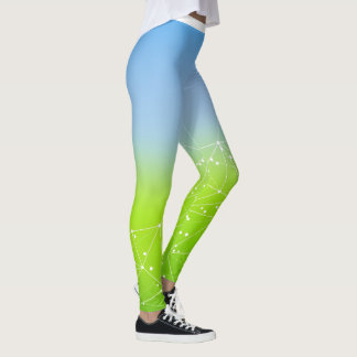 Botanische Blauwe Vlinderprint Hoge Legging