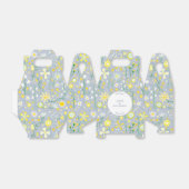 Botanische blauwe wilde bloemen bedankdoosjes (Uitgevouwen)