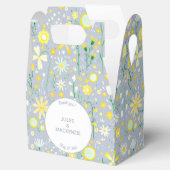 Botanische blauwe wilde bloemen bedankdoosjes (Geopend)