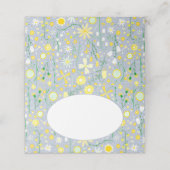 Botanische blauwe wilde bloemen plaatskaartje (Buitenkant ongevouwen)