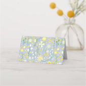 Botanische blauwe wilde bloemen plaatskaartje (Achterkant)