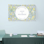Botanische blauwe wilde bloemen spandoek (Beurs)