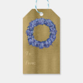 Botanische Blauwe Wreath Cadeaulabel (Achterkant)