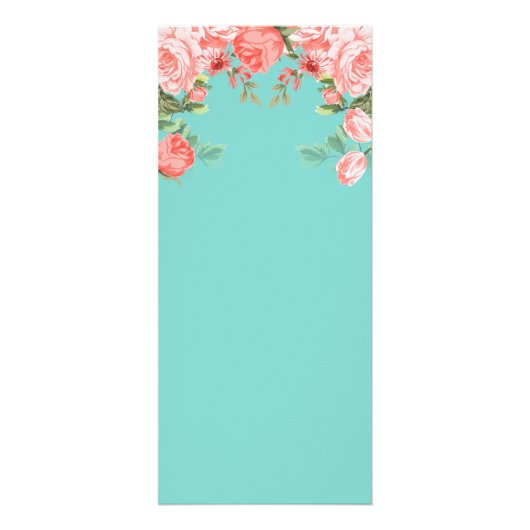 Botanische Blauwgroen en Koraalventilator - Menu (Achterkant)