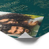 BOTANISCHE BLAUWGROEN GOLD PHOTO Wedding WELCOME Poster (Hoek)