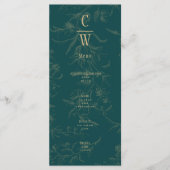 BOTANISCHE BLAUWGROEN GOLD Weddenschap Menu (Voorkant)