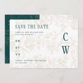  BOTANISCHE BLAUWGROEN GOLD Weddenschap Save The Date