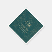  BOTANISCHE BLAUWGROEN GOLD Weddenschap Servet (Hoek)