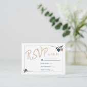 Botanische Blauwgroen Groene Beige Rozen RSVP Advieskaart (Staand voorkant)