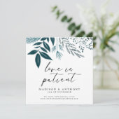 Botanische Blauwgroen kalligrafie-weddenschap uits Kaart (Staand voorkant)
