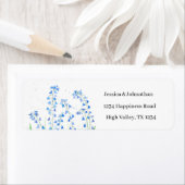 Botanische blauwriemen groen Plant Blauwe Floral Etiket (Insitu)