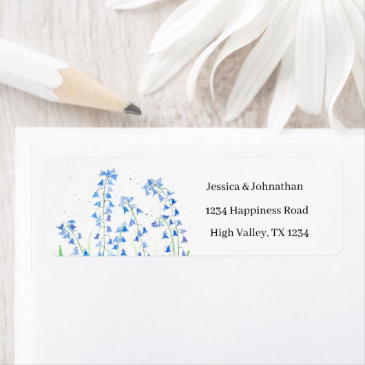 Botanische blauwriemen groen Plant Blauwe Floral Etiket (Insitu)