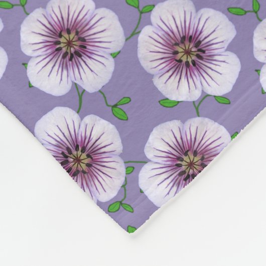 Botanische Bleke blauw-geraniumventiel op elke kle Fleece Deken (Hoek)