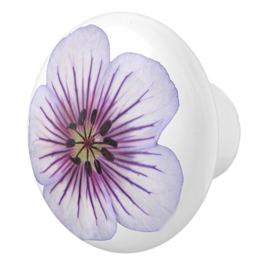 Botanische Bleke blauw-geraniumventiel op elke kle Keramische Knop (Rechts)