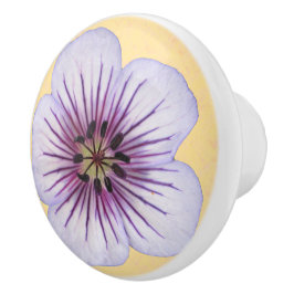 Botanische Bleke blauw-geraniumventiel op elke kle Keramische Knop