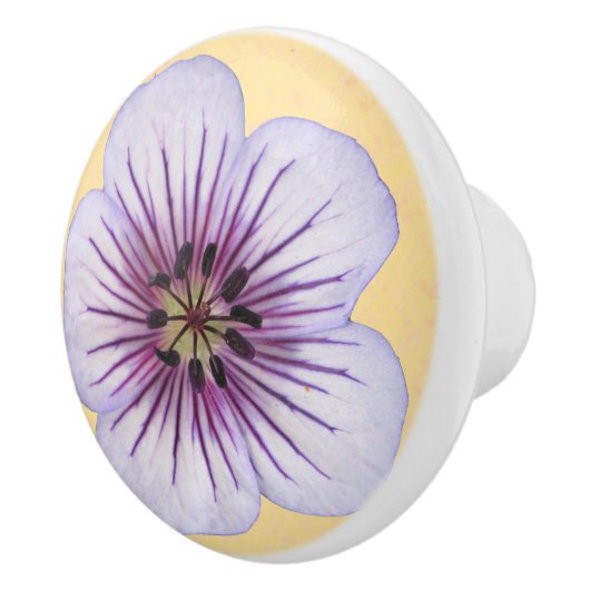 Botanische Bleke blauw-geraniumventiel op elke kle Keramische Knop (Rechts)