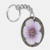 Botanische Bleke Blauwe Geraniumventilator Sleutelhanger (Voorkant Links)