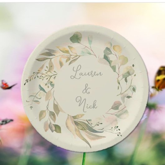 Botanische blik! Aangepaste borden voor bruiloft Papieren Bordje