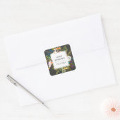 Botanische Bliss Floral Business Labels | Zwart (Envelop)