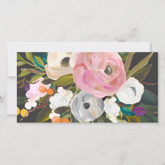 Botanische Bliss Floral Gift Voucher Kaart | Zwart (Achterkant)