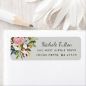 Botanische Bliss Floral | Grijs retouradres Etiket (Insitu)